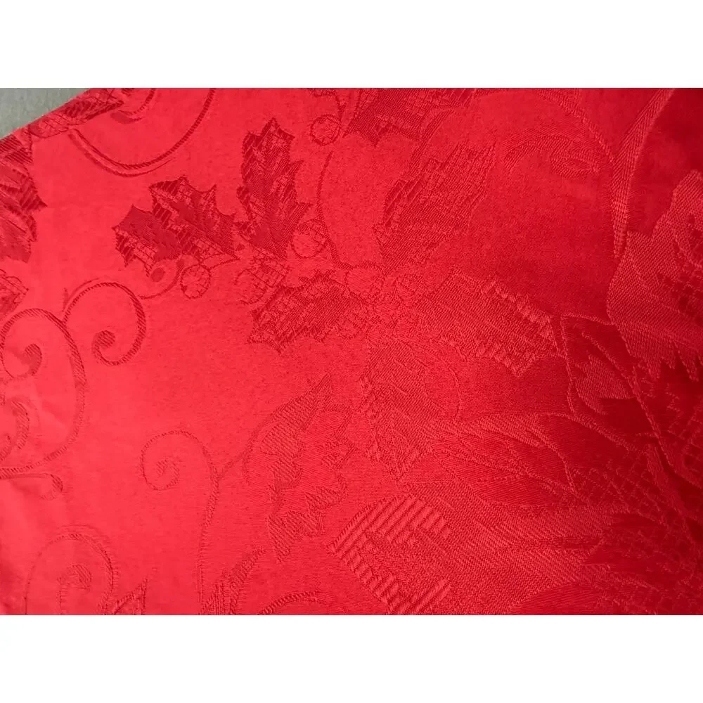 Christmas Poinsettia Red Jacquard Placemats Holiday Table Decor Set of 8
